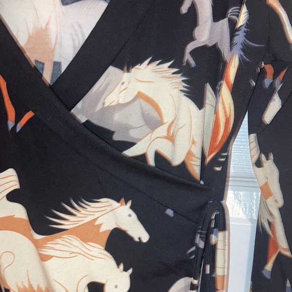 Faux Wrap Dress Horse Print - Picture 7 of 9